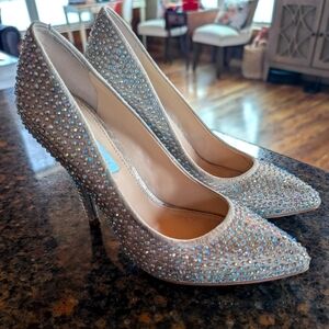 Betsy Johnson Crystal-Embellished Heels